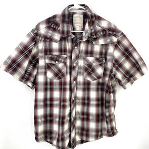 Vintage Route Sixty Six Pearl Snap Button Down Plaid Western Shirt XL
